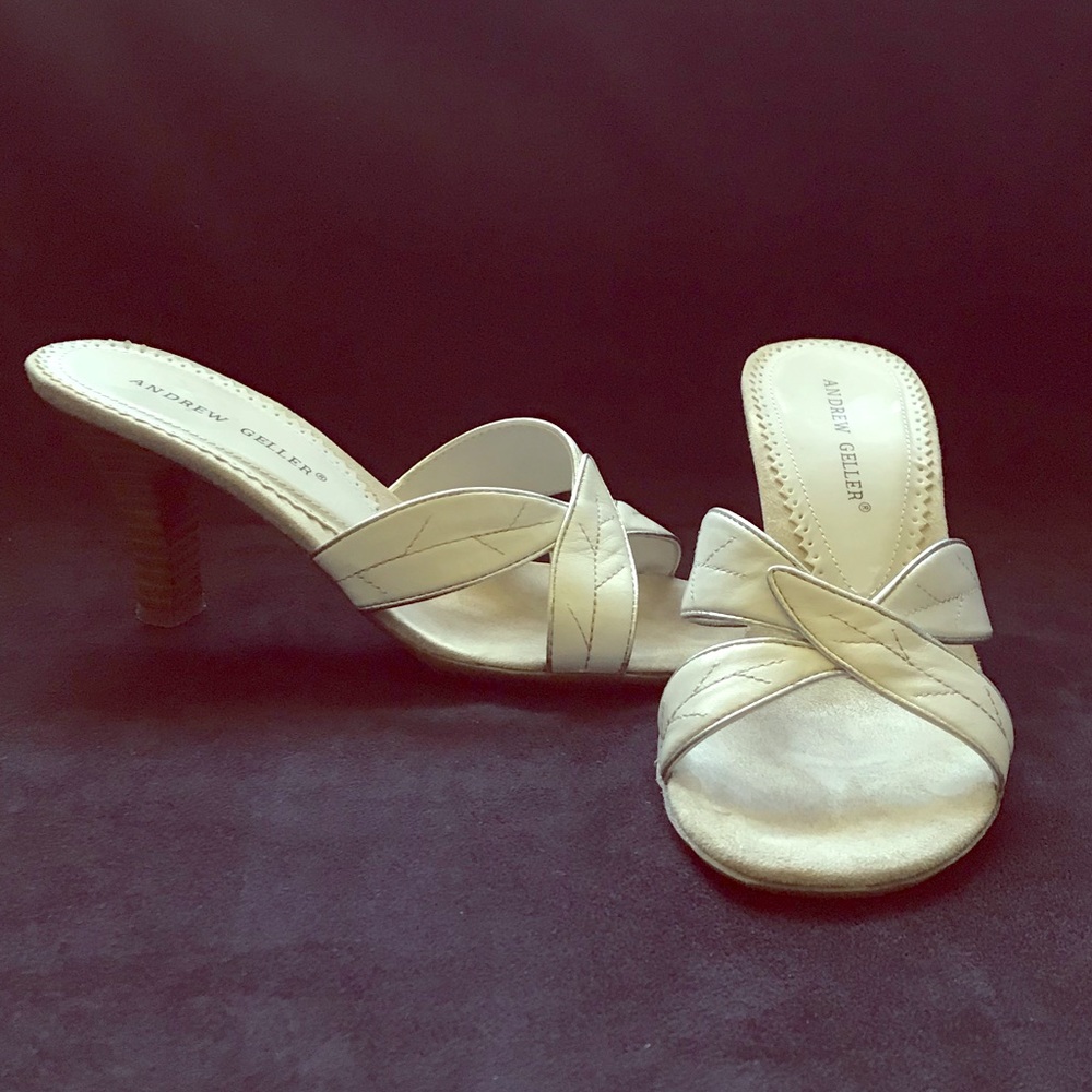 White & Silver Heeled Sandals